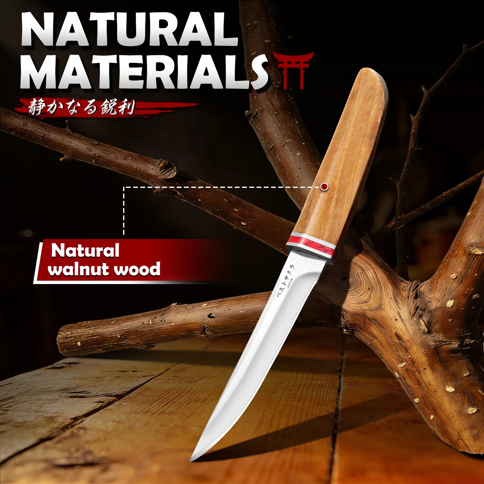 Image of DRGSKL Multi-Purpose Fixed Knife - Handmade Japanese Knife with Sheath