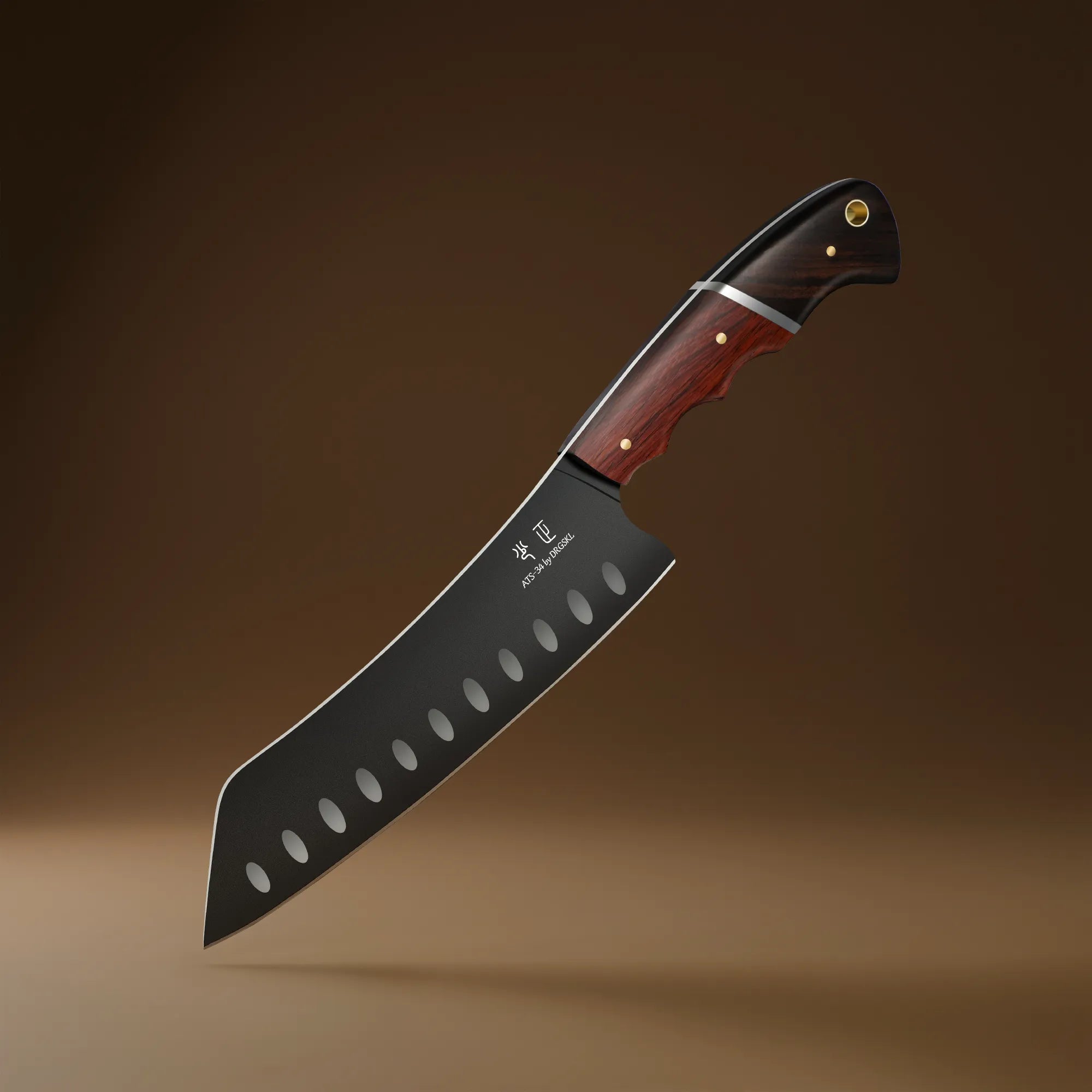 DRGSKL dimpled santoku included in the six-piece ATS-34 set